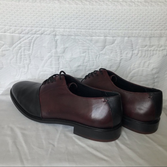 TOPMAN black/maroon formal shoe - Picture 3 of 5
